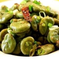 Stir Fried Fava Beans with Szechuan Peppercorns by thewoksoflife.com
