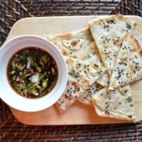 Cong You Bing Scallion Pancakes with Dipping Sauce, by thewoksofife.com