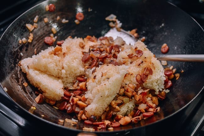 Stir-frying sticky rice, thewoksoflife.com