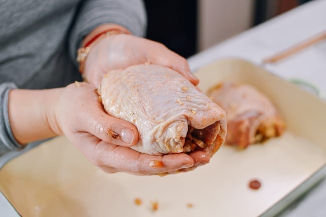 Chicken thigh stuffed with sticky rice, thewoksoflife.com