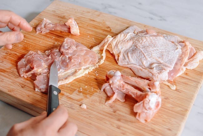 Deboned chicken thighs, thewoksoflife.com