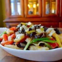 Fish fillets stir-fried with mixed vegetables