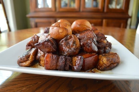 Red Cooked Pork (Hong Shao Rou) by thewoksoflife.com