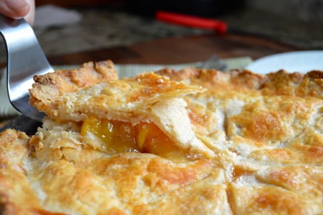 Peach Pie Recipe, by thewoksoflife.com