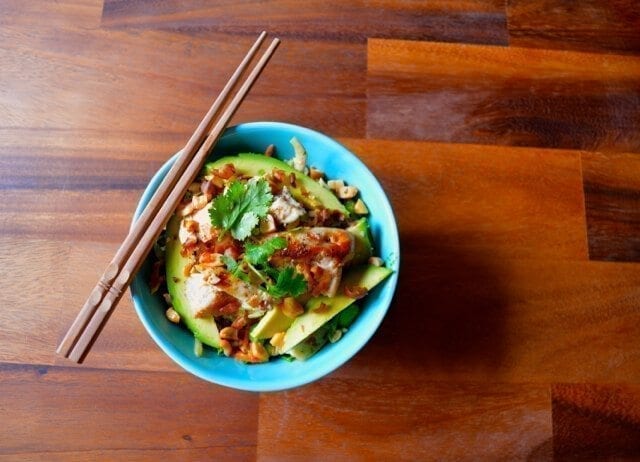 Thai Salad with Chicken and Lime Peanut Dressing