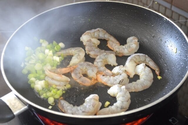 cooking shrimp