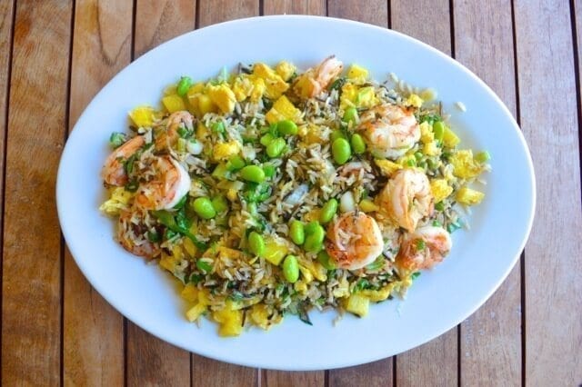 Hawaiian Shrimp Fried Rice with Pineapple