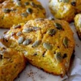pumpkin scones with pumpkin seeds