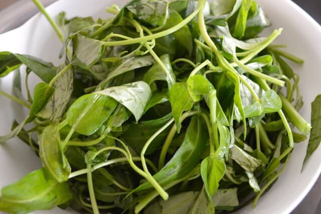 Stir Fried Water Spinach with Fermented Tofu, by thewoksoflife.com