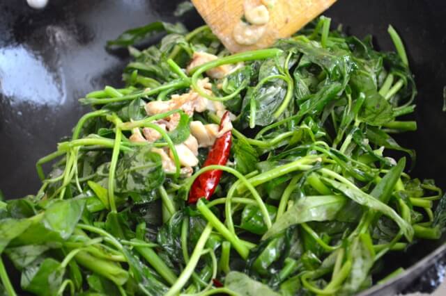 Stir Fried Water Spinach with Fermented Tofu, by thewoksoflife.com