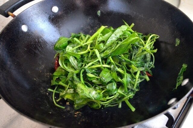 Stir Fried Water Spinach with Fermented Tofu, by thewoksoflife.com