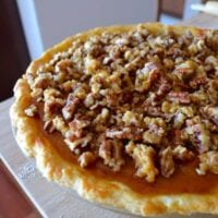 pumpkin pie with pecan streusel