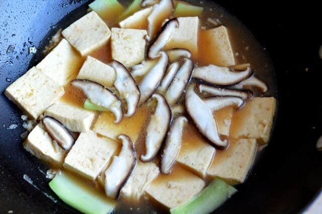Quick and Easy Braised Tofu (Hongshao Dofu) by thewoksoflife.com