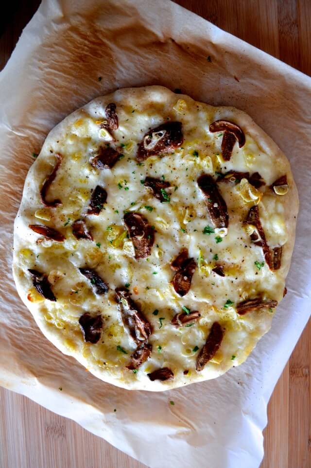Wild Mushroom & Garlic White Pizza (AND Fool-proof Pizza Dough!)