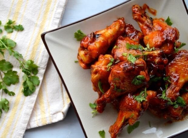 Honey Sriracha Chicken Wings - Baked, Not Fried by thewoksoflife.com