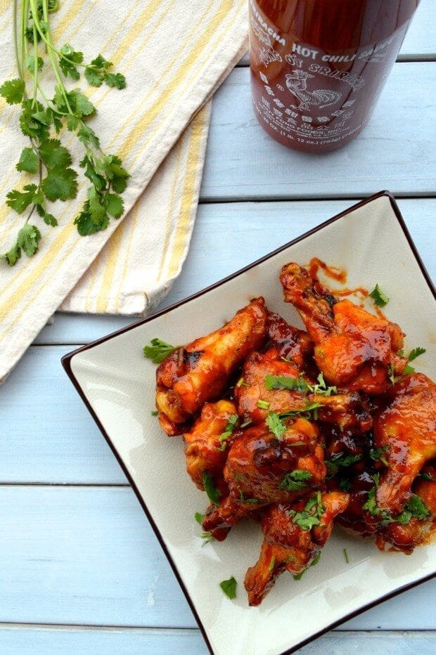 Baked Honey Sriracha Chicken Wings