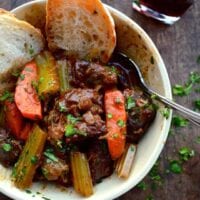Beef Stew with lemon parsley gremolata
