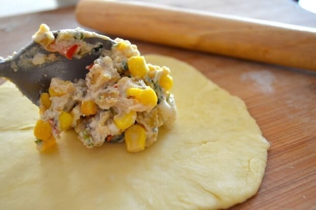 Corn & Goat Cheese Empanadas, by thewoksoflife.com