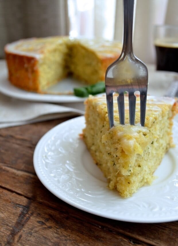 Lemon Basil Yogurt Cake, by thewoksoflife.com