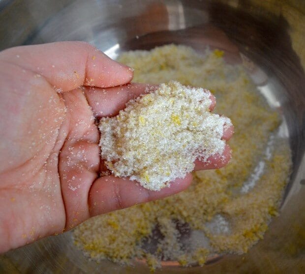 Lemon zest mixed with sugar