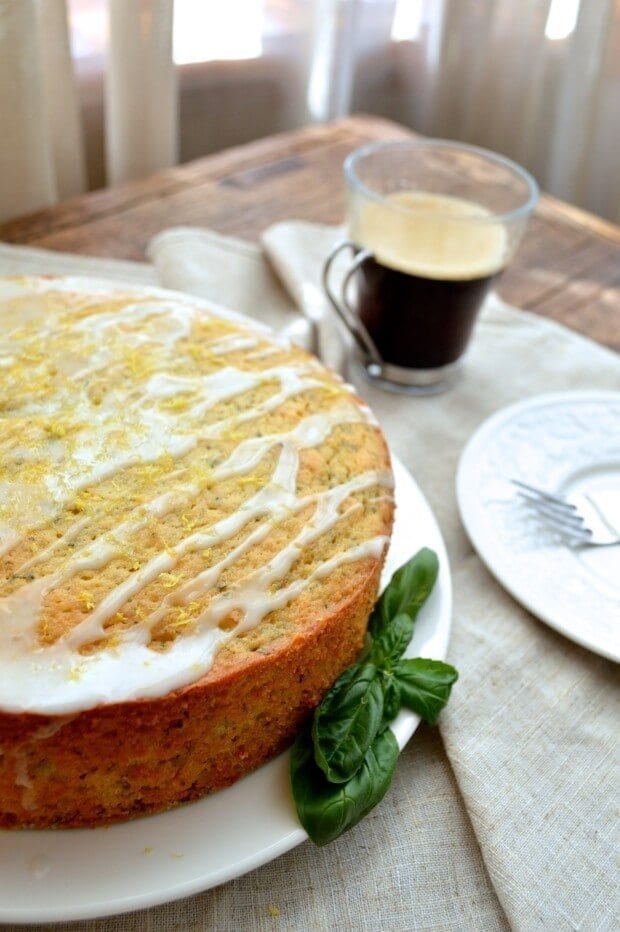 Lemon Basil Yogurt Cake