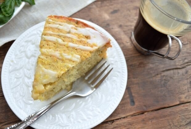 Lemon Basil Yogurt Cake, by thewoksoflife.com