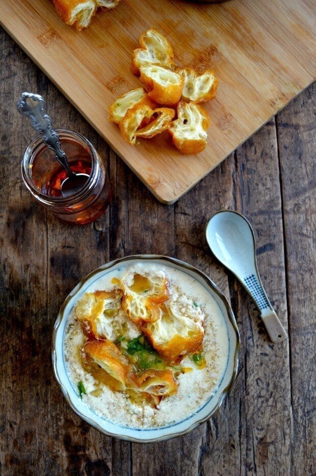 Savory Soy Milk Soup w/ Fried Dough (Dou Jiang)