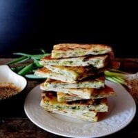 Stack of scallion pancakes