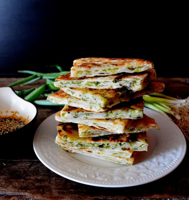 9-Layer Chinese Scallion Pancakes, by thewoksoflife.com