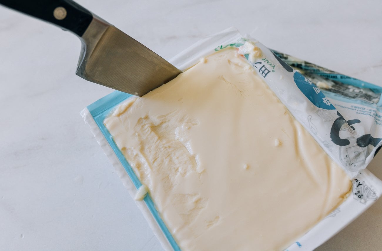 separating silken tofu from packaging