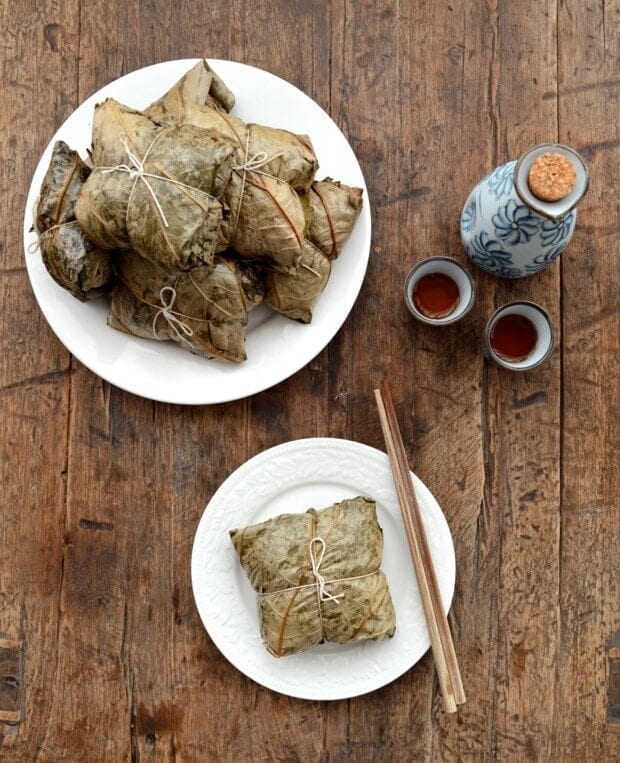 Dim Sum Sticky Rice Lotus Leaf Wraps (Lo Mai Gai), by thewoksoflife.com