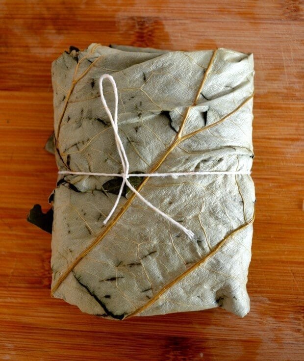 Dim Sum Sticky Rice Lotus Leaf Wraps (Lo Mai Gai), by thewoksoflife.com