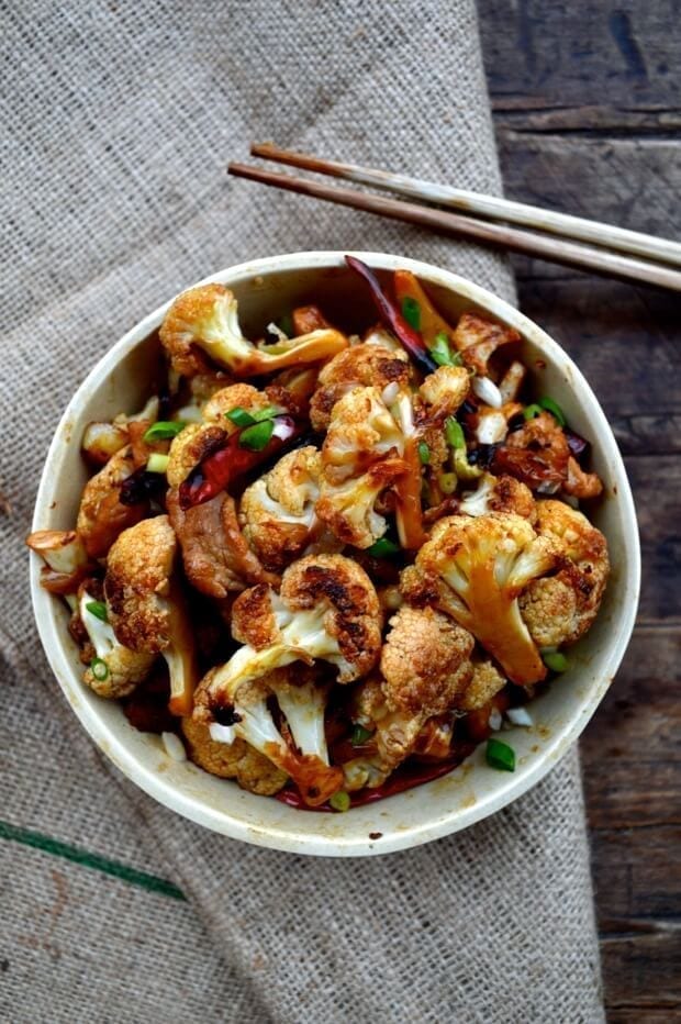 Easy Roasted Cauliflower Stir-Fry, by thewoksoflife.com