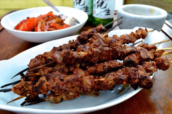 Spicy Beijing Lamb Skewers (yangrou chuan) by thewoksoflife.com