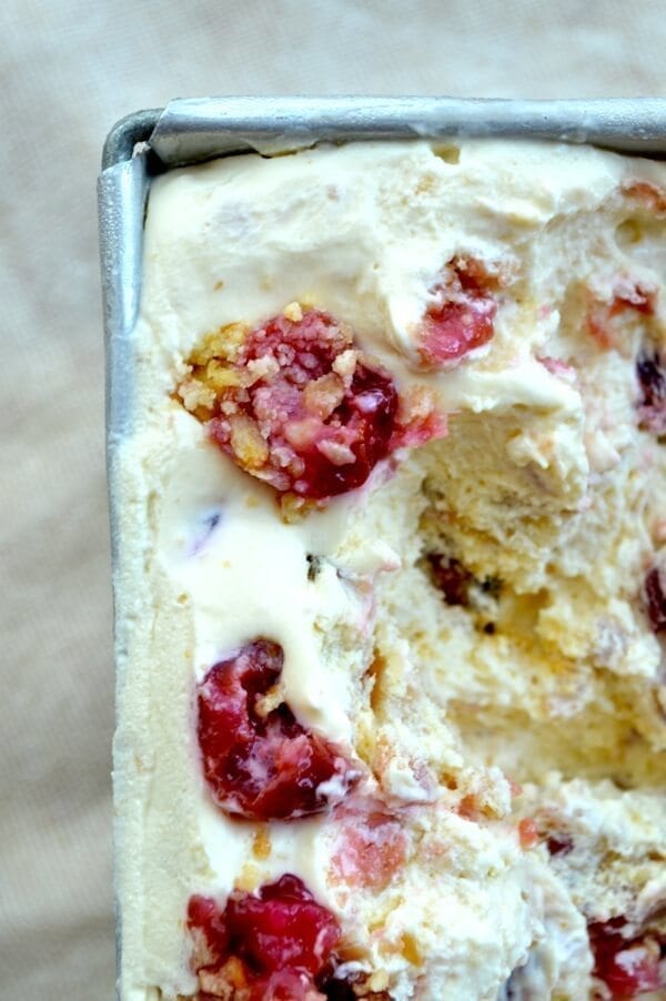 No-Churn Bourbon Cherry Pie Ice Cream by thewoksoflife.com