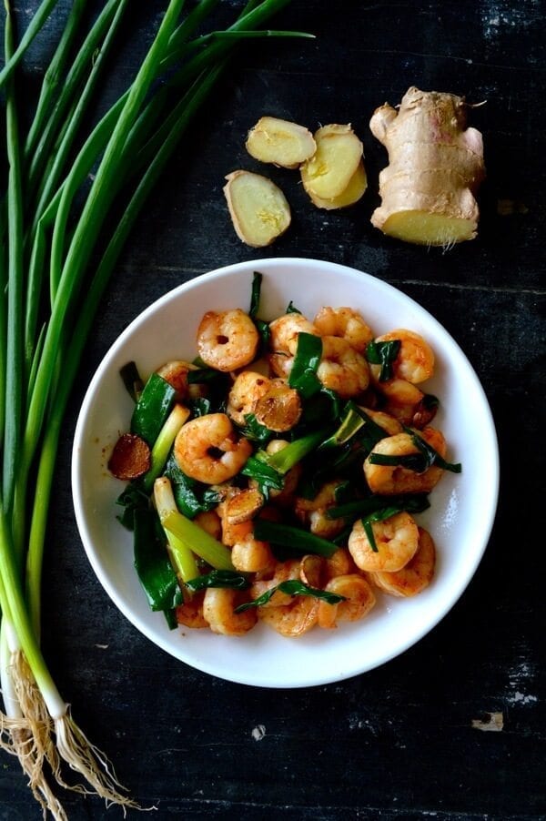 Scallion Ginger Shrimp by thewoksoflife.com