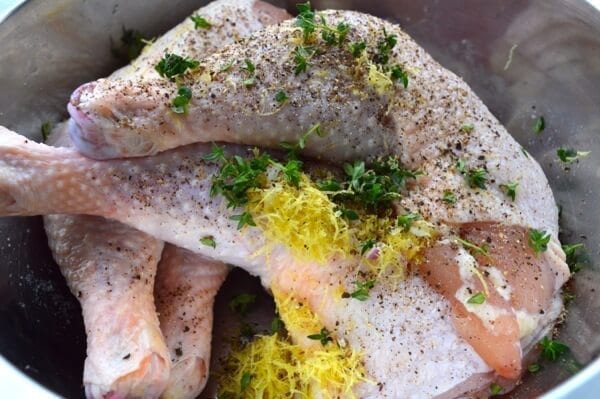 Roast Chicken on Wild Mushroom Sticky Rice "Risotto" by thewoksoflife.com