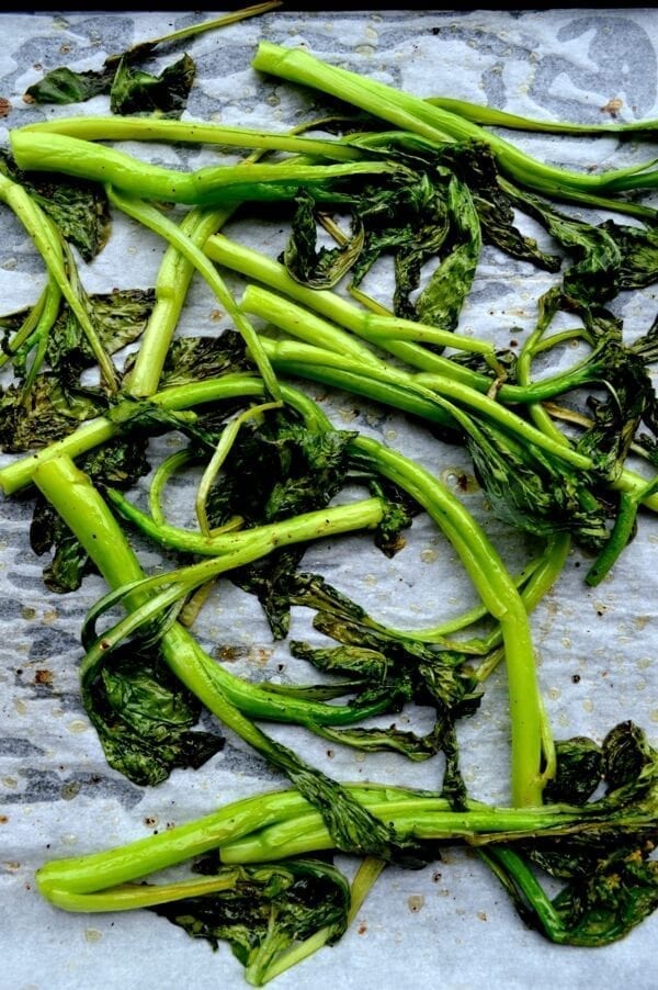 Creamy Roasted Choy Sum Pesto Pasta, by thewoksoflife.com