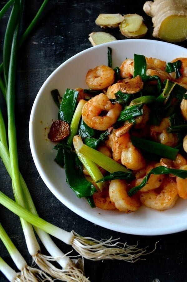 Scallion Ginger Shrimp by thewoksoflife.com
