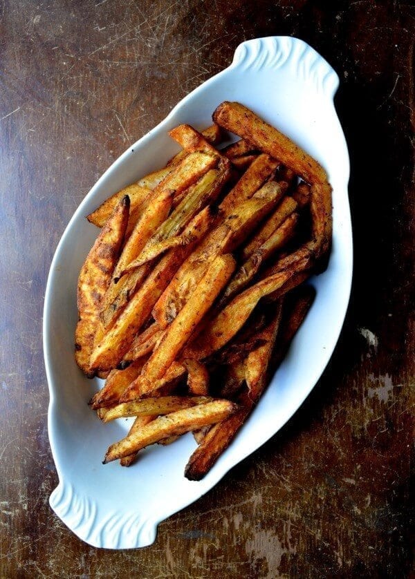 Summer Accoutrements: Baked Seasoned Fries and Quick Pickled Onions
