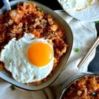 Beef and Kimchi Fried Rice - Chinese Korean Fusion, by thewoksoflife.com