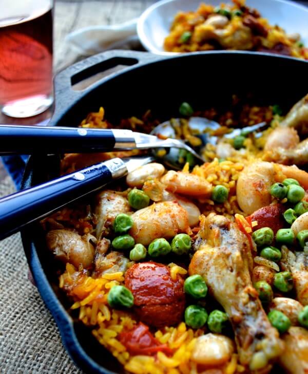 Easy Chicken Chorizo Paella by thewoksoflife.com