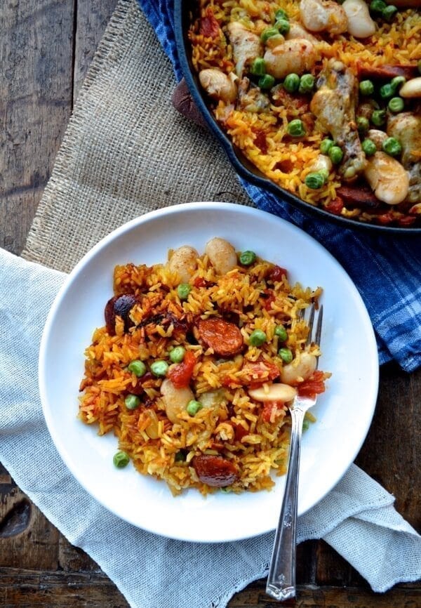 Easy Chicken Chorizo Paella by thewoksoflife.com