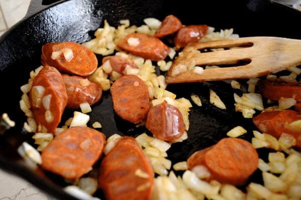 Easy Chicken Chorizo Paella by thewoksoflife.com