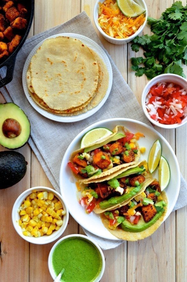 Loaded Crispy Tofu Tacos by thewoksoflife.com