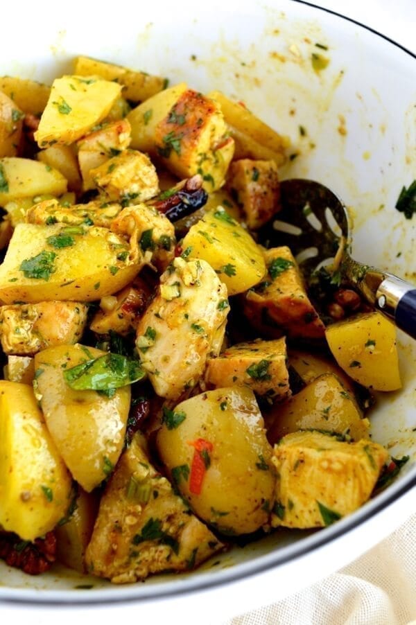 Curried Grilled Chicken Potato Salad