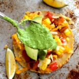 Crispy tofu tacos with green sauce