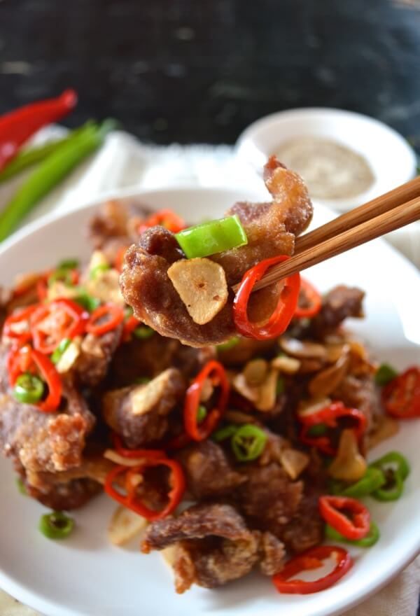 Crispy Cantonese Salt and Pepper Pork Chops by thewoksoflife.com