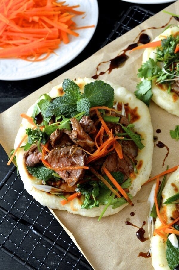Spicy Lamb Buns with Honey Soy Drizzle by thewoksoflife.com