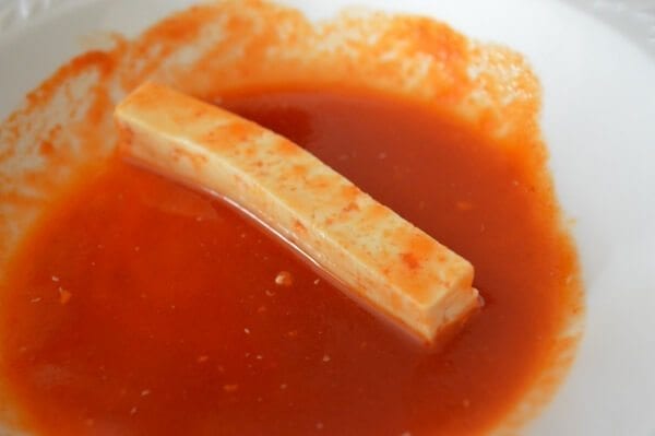 Tofu Fries or Chicken Fingers with Honey Sriracha Mayo by thewoksoflife.com